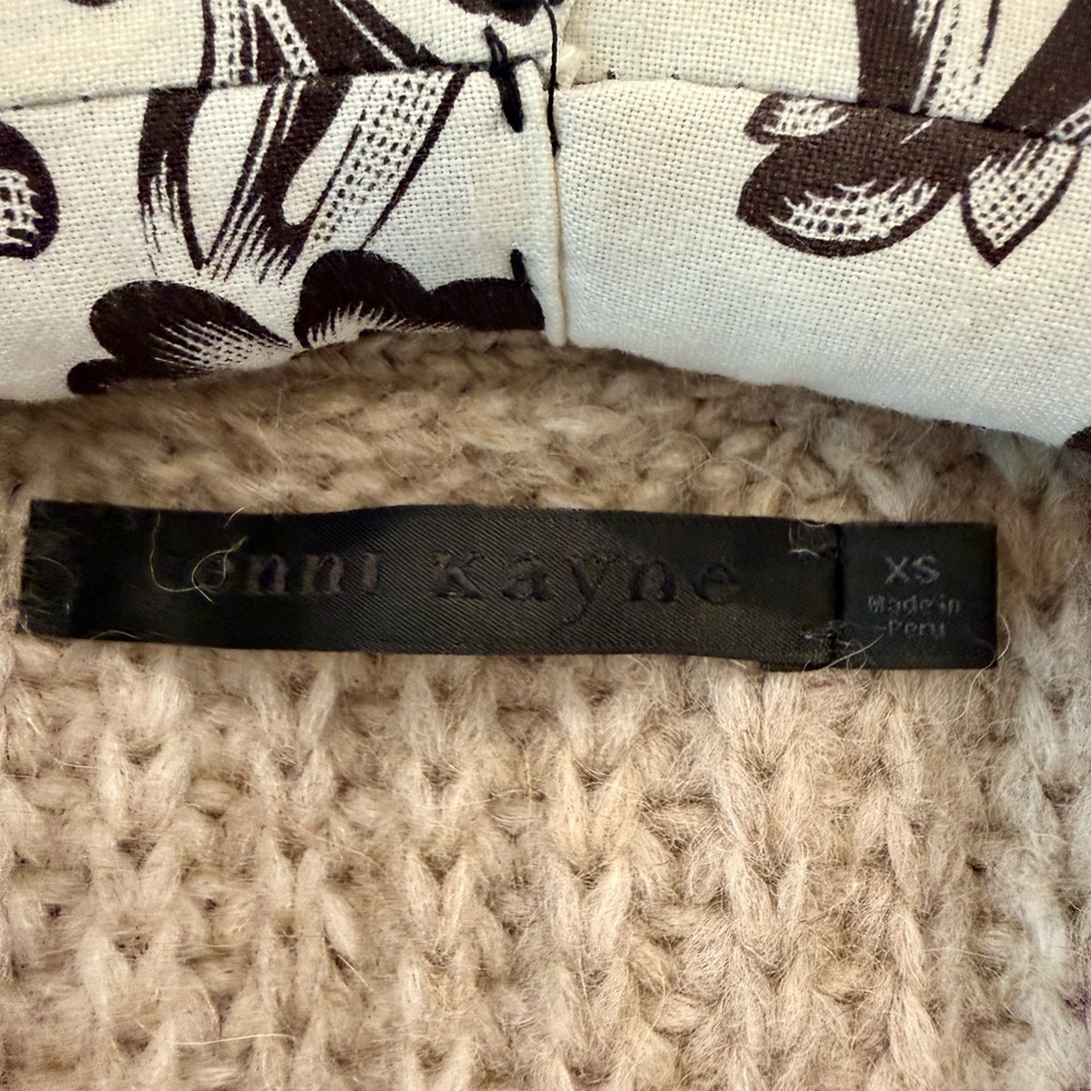 Jenni Kayne Alpaca Oversized Cocoon V Neck Cardigan Oatmeal XS - Picture 9 of 15